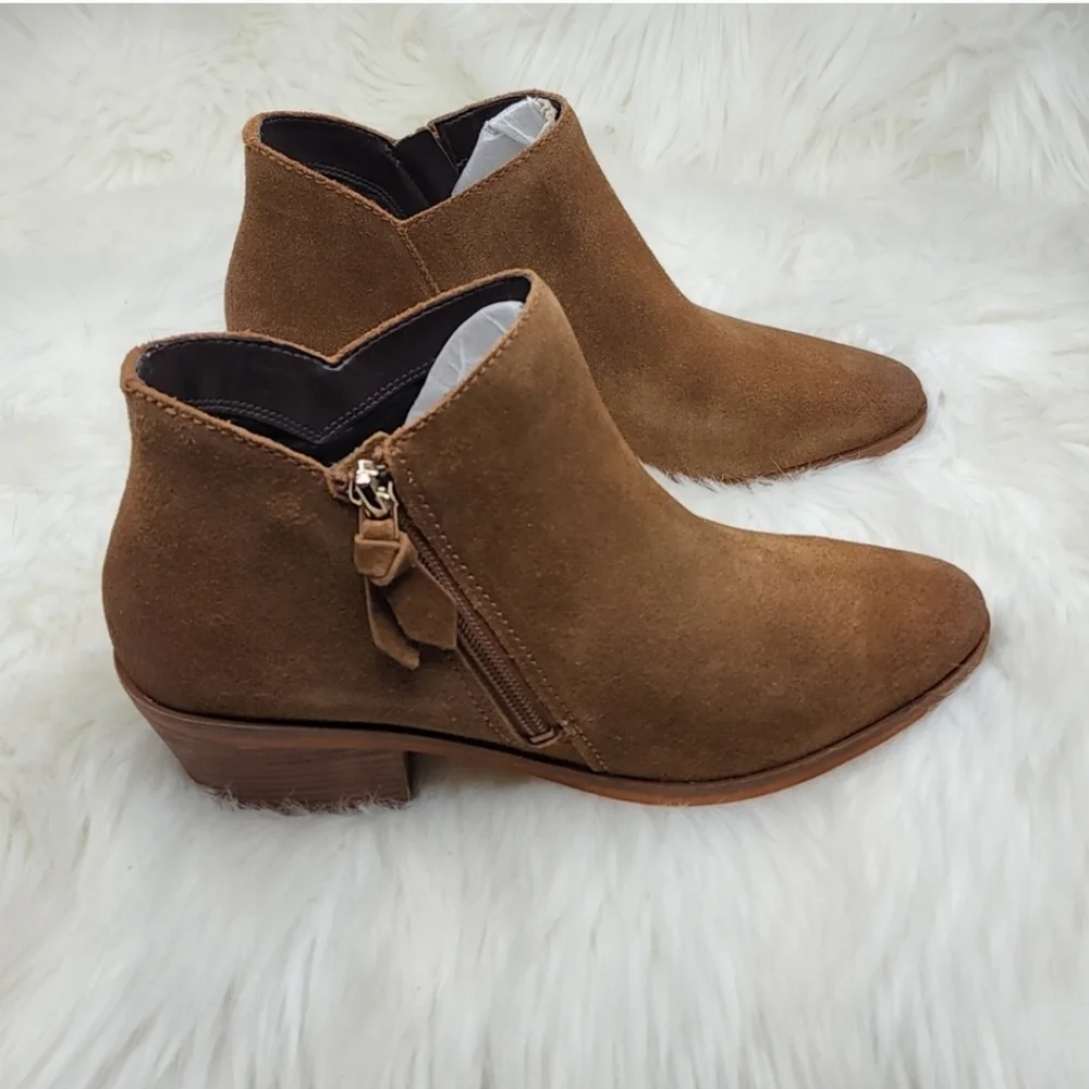 Cole Haan Gracy Bootie (45 mm) Earthen Agora Burnished Suede Boots